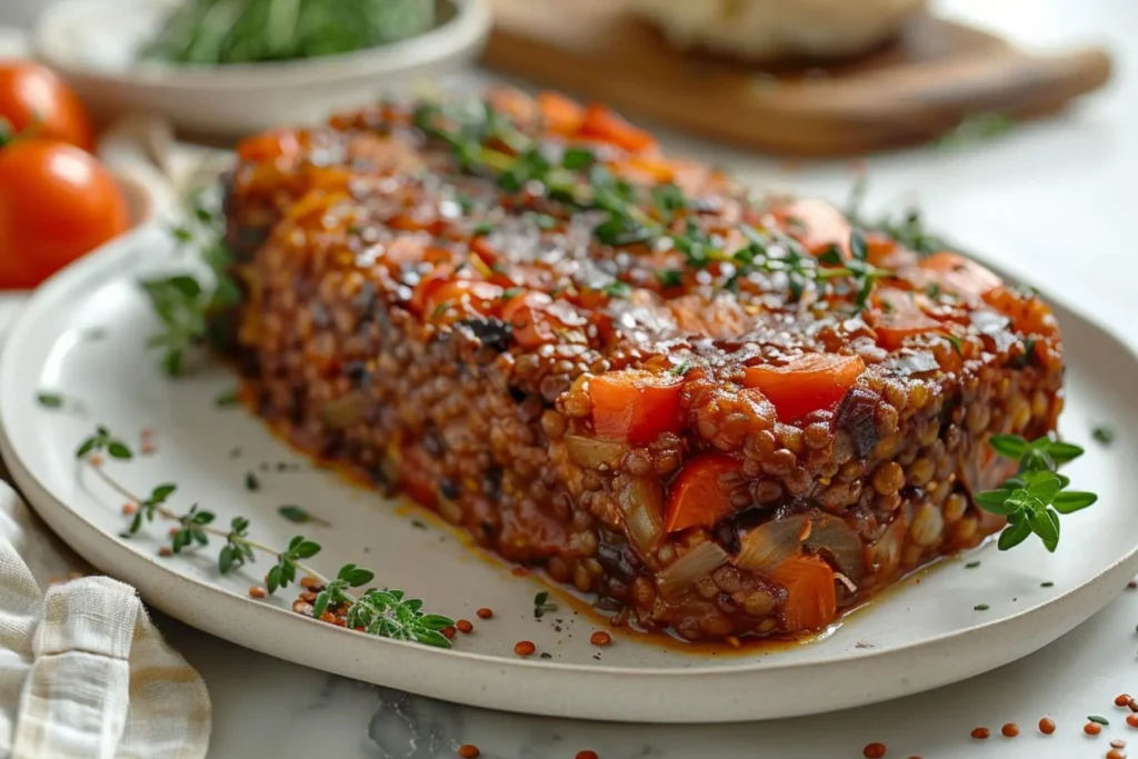 Roasted Brussels sprouts and carrots on a baking tray with herbs