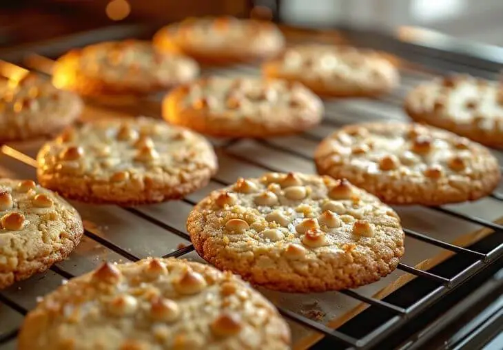 Instant Oatmeal Cookies baking in the oven until golden brown