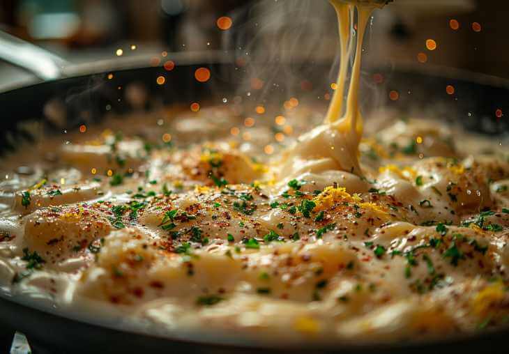 chicken piccata pasta step 4 simmer the sauce recipeslace.webp