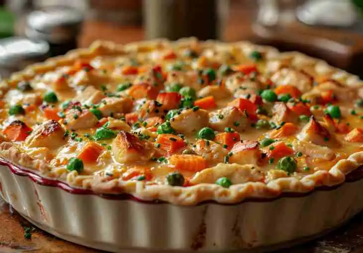 chicken pot pie assemble step3 with cream of chicken soup recipeslace.webp