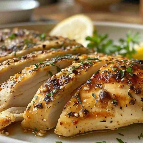 How Long to Cook Chicken Breast in Oven for Juicy, Foolproof Results 5 Juicy oven-baked chicken breast sliced and seasoned with herbs, showing the perfect doneness.