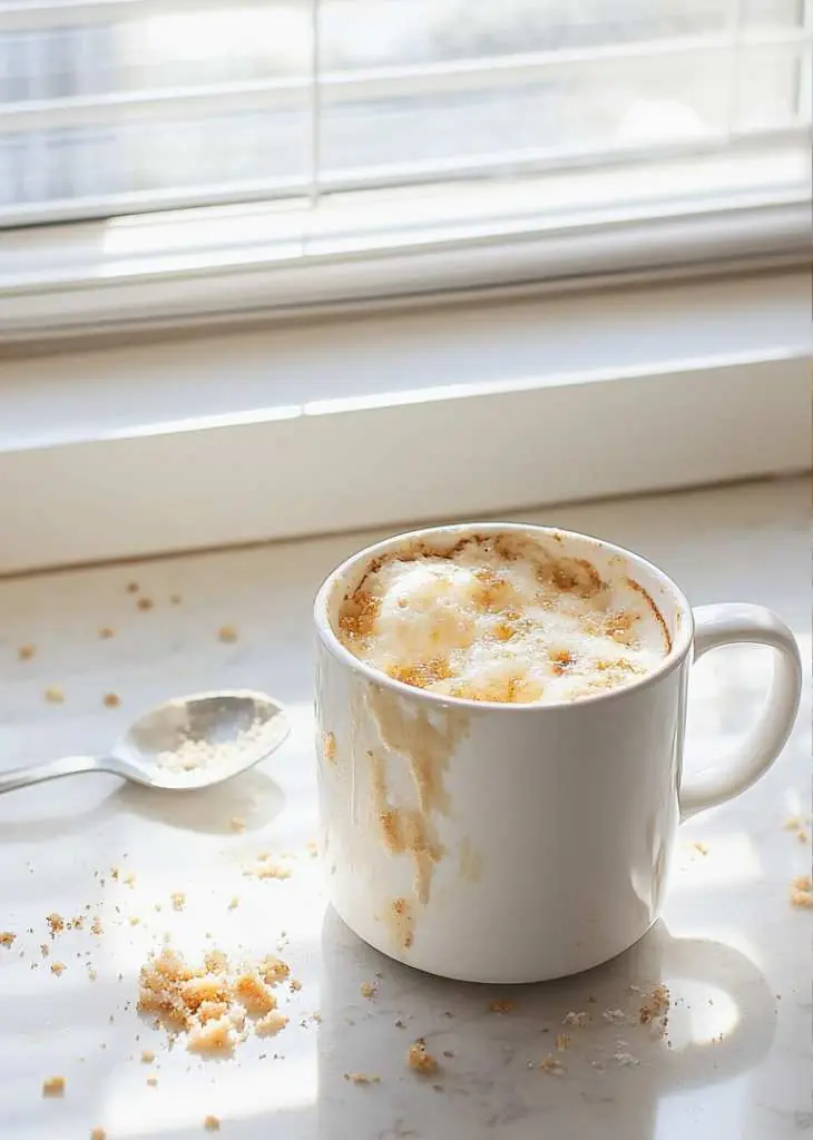 Vanilla Mug Cake Recipe (Soft, Fluffy & Ready in Minutes) 6 Vanilla mug cake recipe setup showing simple tips for best results on a kitchen counter