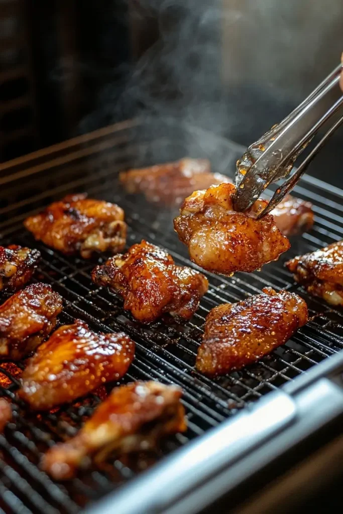 Chicken Wings Air Fryer Recipe 10 crispy chicken wings cooking in air fryer basket