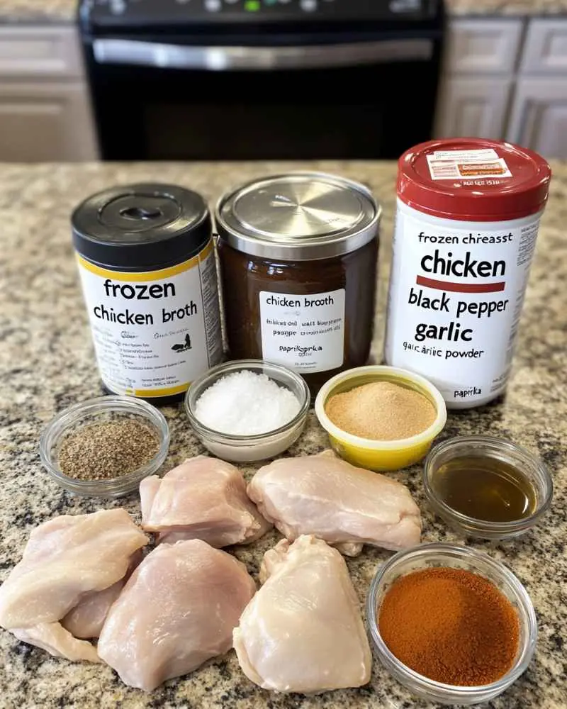 Frozen Chicken Breast Instant Pot (Juicy, Fail-Proof & Ready Fast) 5 Ingredients for Frozen Chicken Breast Instant Pot on Kitchen Counter